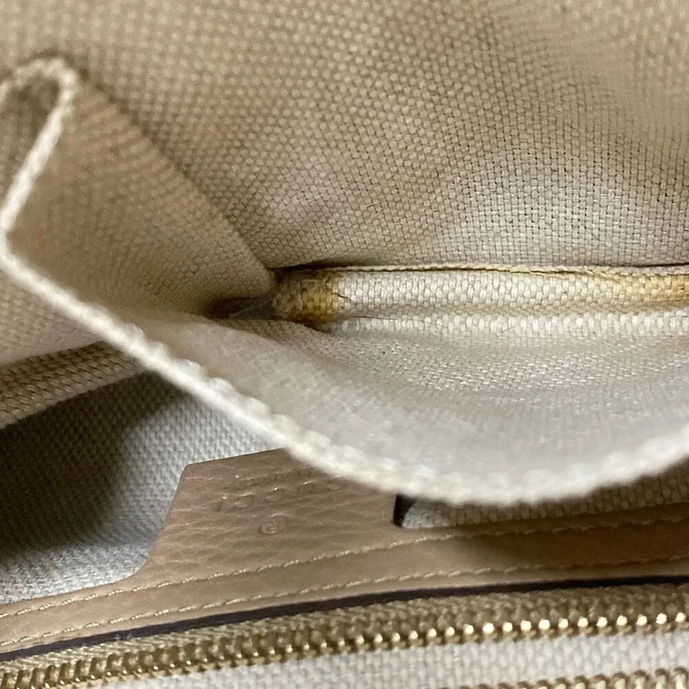 Gucci GG Shoulder Bag 296851 Beige Dark Brown Jacquard Leather